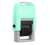 Garosa Timbro della Data Inglese, Asciugatura Rapida per la Vita Lavorativa, Data Regolabile Compatta e Trasparente con Dimensioni dell'impressione di 25x2,8 Mm (GREEN)