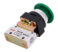 Garosa Valvola Meccanica Pneumatica a 3 Vie e 2 Posizioni, Lega di Alluminio, Controllo Manuale Sicuro, Aria Compressa, Applicazioni Mediche, Porta G1/8 Pollici