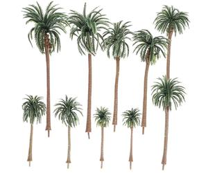 GAROZATION 10 Pezzi Modello Mini Albero di Cocco in Plastica Verde per Decorazione Diy, Realistico, per Micro Paesaggi e Modelli di Sabbia in Soggiorno o Cucina