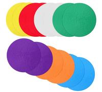GAROZATION 14 Pezzi Marcatori Circolari da Pavimento 10 Cm, Set di Dischi Sportivi Colorati per Allenamento Basket e Calcio, Attrezzatura per Agilità e Marcatura in Palestra