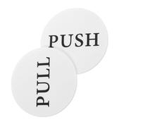 GAROZATION 2 Pezzi Cartello Adesivo per Porta in Acrilico Rotondo Push-pull, Set, Marcatore Autoadesivo per Porta D’ufficio e Ingresso Commerciale, Installazione Rimovibile per Negozi e Bar