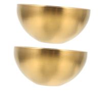 GAROZATION 2 pezzi Ciotole per Insalata in Acciaio Inossidabile Resistenti e Riutilizzabili Ciotole Dorate per Frutta e Noodle Adatte per Uso Quotidiano e Occasioni Familiari