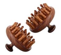 GAROZATION 2 Pezzi Pettine Massaggiante in Legno di Sandalo per Capelli e Meridiani Spazzola Manuale per Massaggio del Capelluto con Effetto Aromaterapia Rilassante Strumento Naturale per