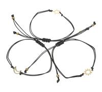 GAROZATION 3 pezzi Bracciali Amicizia in Metallo Dorato Catena da Polso Creativa con Motivi Sole Stella Regalo per Migliori Amiche Accessorio Elegante per Occasioni Casual e Formali