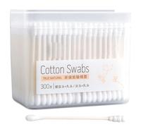 GAROZATION 300 Pezzi Cotton Swabs Bastoncini in Legno e Cotone, Doppia Punta per Pulizia Viso e Polvere, Manico Confortevole e Stabile, per Casa e Viaggio