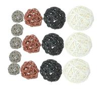 GAROZATION 36 Palline Decorative in Vimini e Rattan per Feste e Riempitivi Vasi, Assortimento Colorato per Decorazioni Floreali e Matrimoni