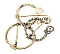GAROZATION 3pezzi Vintage Viking Brooch Set Cloak for Shawls and Scarves Medieval Jewelry with Detailed Craftsmanship for Costumes and Accessories