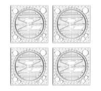 GAROZATION 4 Pezzi Righelli Multifunzionali da Disegno in Plastica Goniometro Girevole, Modelli Geometrici Creativi per Studenti e Professionisti, Strumenti per Misurazione e Progettazione