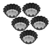 GAROZATION 5 Pezzi Stampo per Crostata a Fiore, Ferro Nero Riutilizzabile | Forma Crisantemo, Cottura Uniforme e Rapida, Adatto a Feste e Preparazioni in Forno