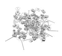 GAROZATION 50 Pezzi Perni Orecchini in Acciaio Inox Dorsi Piatti 3mm Chiusure e Componenti per Orecchini Fai da Te Materiali per Creazione Gioielli Sicuri e Resistenti Artigianali