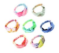 GAROZATION 7pezzi Fasce Elastiche Colorate Per Design Stile Tie-dye Per Sport e Attività Quotidiane Materiale Confortevole e Resistente Per Ragazze e Donne