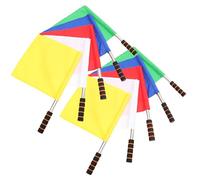 GAROZATION Bandiere Arbitro Calcio Colorate per Segnalazione Partita, Set 10 Pezzi in Poliestere Aste in Acciaio Inox, per Gare Sportive, Eventi e Gestione Traffico, Bandiere Manuali
