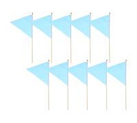 GAROZATION Bandiere di Segnalazione Triangolari per Prato Pali Resistenti, Set da 10 Pezzi Colore Azzurro per Marcatura Cantieri, Irrigazione e Paesaggistica Outdoor