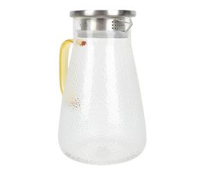 GAROZATION Bollitore per Acqua Fredda in Vetro Trasparente 1,5l Finitura Martellata, Leggero e Portatile per Uso Familiare Quotidiano e Ospitalità