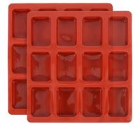 GAROZATION Cake making mold in silicone 12 cavità con angoli arrotondati, set 2 pezzi, resistente e antiaderente, per pasticceria e negozi di dolci