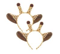 GAROZATION Cerchietto Giraffa 2 Pezzi in Peluche Corto per Cosplay e Feste in Maschera, Accessorio Chioma Divertente e Decorativo per Ragazze e Donne