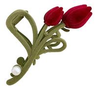 GAROZATION Clip Grande a Forma di Tulipano in Velluto Artiglio in Lega Accessorio Pratico e Decorativo per Chioma da Donna per Make Up e Matrimoni