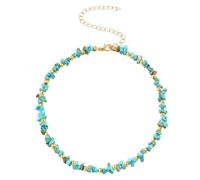 GAROZATION Collana di Cristallo Grezzo Pietra Turchese Spezzata Catena Confortevole e Resistente Ornamento Semplice ed Elegante per Collo Accessori Moda da Donna Regalo Raffinato