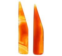 GAROZATION Coltello in Agata per Lucidatura Gioielli in Oro e Rame, Strumento per Brunitura e Rifinitura, 2 Pezzi in Pietra Arancia per Hobby e Artigianato Colore Casuale