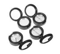 GAROZATION Contenitori Ombretti Trasparenti in Plastica Nero 4 Pezzi Leggeri e Portatili per Make Up On-the-go e Trucco Fai da Te