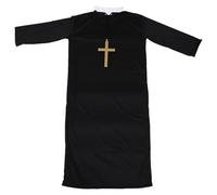 GAROZATION Costume da Prete Maschile per Adulti Mantello lungo Nero, Abito da Gioco di Ruolo per Halloween e Feste a Tema, Accessori per Costumi Cosplay Taglia Unica 170-185 Cm