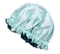 GAROZATION Cuffia da Notte Elastica in Poliestere Satinato Verde, Morbida e Confortevole, Design Semplice e Tondo, per Viaggi e Uso Quotidiano la Protezione dei Capelli