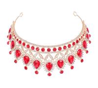 GAROZATION Decorazioni Gioiello a Goccia da Sposa Rossa in Rame Fascia Delicata e Resistente per Accessori Chioma Romantici da Matrimonio
