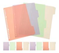 GAROZATION Divisori per Quaderni ad Anelli in Plastica A5, Set 12 Pezzi Linguette Staccabili Colorate, Schede Indice per Forniture per Quaderni e Organizzazione Documenti Scuola e Ufficio
