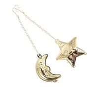 GAROZATION Filtro per Tè in Acciaio Inossidabile 2 Pezzi con Catena a Forma di Mezzaluna e Stella, Accessori per Infusore da Tè per Casa e Ufficio