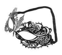 GAROZATION Maschera Veneziana Nera in Metallo Decorata Cristalli per Donne, Maschera da Ballo Elegante per Carnevale e Festa di Halloween