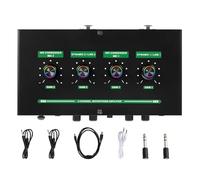 GAROZATION Mixer Audio Portatile USB con Doppio Ingresso Microfono Amplificatore Eco Integrato Controllo Volume e Mute Completo con Cavi per Streaming Karaoke e Lezioni