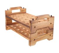 GAROZATION Organizer per Uova in Legno 24 Fori a Doppio Strato, Resistente e Sicuro per Uso Quotidiano, per Conservare Uova di Quaglia in Frigorifero per Preparazione Pasti