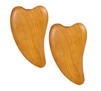 GAROZATION Piastra Raschiante in Legno per Massaggi Viso e Corpo 2 Pezzi, Strumento Gua Sha Compatto per Pelle Elastica, Favorisce Circolazione ed Energia Naturale, Facile da