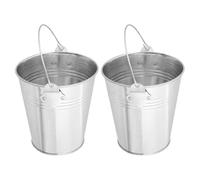 GAROZATION Secchio Raccogli Grasso in Lamiera Zincata 2 Pezzi per Barbecue da Esterno, Raccoglie Olio in Eccesso e Previene Macchie, per Picnic e Campeggio