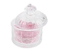 GAROZATION Set 1 Puff Soffice per Cipria Rosa Barattolo in Vetro da 3,34" per Trucco Viso, Riutilizzabile, per Cipria Libera e Make-up da Viaggio
