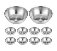GAROZATION Set 10 Pezzi Rotonde per Condimenti in Acciaio Inossidabile Argento, Resistenti All'usura e Anti Fuoriuscita, per Pranzi in Famiglia o Ambienti Professionali