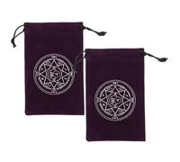 GAROZATION Set 2 Pezzi Sacchetti Coulisse per Tarocchi in Flanella Morbida Viola Stella a Otto Punte, Porta Tarocchi Resistente per Organizzazione e Trasporto Carte Divinazione e Piccoli