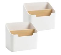 GAROZATION Set 2 Portapenne da Scrivania in Plastica Divisorio Staccabile, Organizer Portaoggetti e Custodia per Telecomando, Contenitore Compatto per Ufficio e Casa