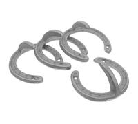 GAROZATION Set 4 Ganci Appendiabiti Rustici in Ghisa a Forma di Ferro di Cavallo, Supporto Decorativo Vintage per Cappelli e Giacche, Facile Installazione, Adatto per Ingresso e Bagno