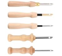 GAROZATION Set 5pezzi Ago Magico per Ricamo Punch Needle in Legno e Acciaio Inossidabile, Strumento DIY per Cucito e Artigianato, Accessorio Economico di Finitura Fine per Stili multipli