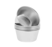 GAROZATION Set 6pz Tazze da Budino Antiadipose in Acciaio al Carbonio Resistenti al Calore per Dolci e Muffin, Forma Rotonda la Cottura in Forno