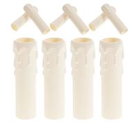 GAROZATION Set da 20 Manicotti per Portacandele in Plastica Bianca Effetto Gocce di Cera Resistenti al Calore e Leggeri per Lampadari Applique e Lampade a Sospensione