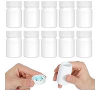 GAROZATION Set da 20 Portapillole da Viaggio 50ml Bottiglie Bianche Coperchio Ermetico Contenitori Piccoli per Pillole Custodia Compatta per Farmaci e Accessori Personali