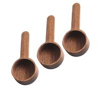 GAROZATION Set da 3 Cucchiai Dosatori da Caffè in Legno Marrone da 8g con Manico Corto, Resistenti a Macchie e Odori, per Uso in Cucina e Casa
