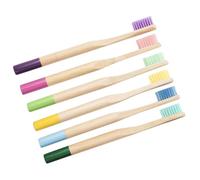 GAROZATION Set da 6 Spazzolini da Denti per Manico in Bamboo Naturale e Setole Morbide, Ecologici e Sicuri per L'igiene Orale Quotidiana