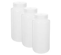 GAROZATION Set di 3 Bottiglie di Plastica da Laboratorio da 1000 Ml Chiusura Ermetica, Bocca Larga per Reagenti Chimici, per Conservazione e Campionatura in Laboratori di Chimica