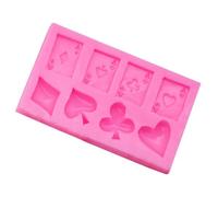 GAROZATION Stampo in Silicone Rosa a Forma di Carte da Poker per Dolci e Caramelle, per Fondant e Resina, Design Creativo per Uso in Cucina e Fai-da-te