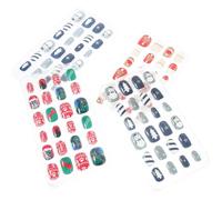 GAROZATION Unghie Finte Natalizie a Copertura Totale, Set da 96 Pezzi Decalcomanie a Tema Christmas, Puntine Leggere in Abs, Facili da Applicare per Manicure Decorativa Stile Stile Casuale