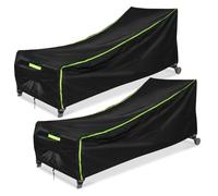 GARPROVM Copertura per sdraio da giardino, resistente alle intemperie, 2 pezzi, 200 x 75 x 40/70 cm, tessuto Oxford 210D, impermeabile, antipolvere, con ventilazione, per sedie a sdraio