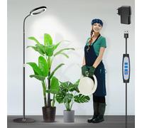 Garpsen Lampada per piante, Lampada LED per piante a spettro completo con supporto, 3 colori Grow Light con Timer 6/12/16H, 5 livelli di intensità regolabili, 58cm~170cm Altezza regolabile per piante